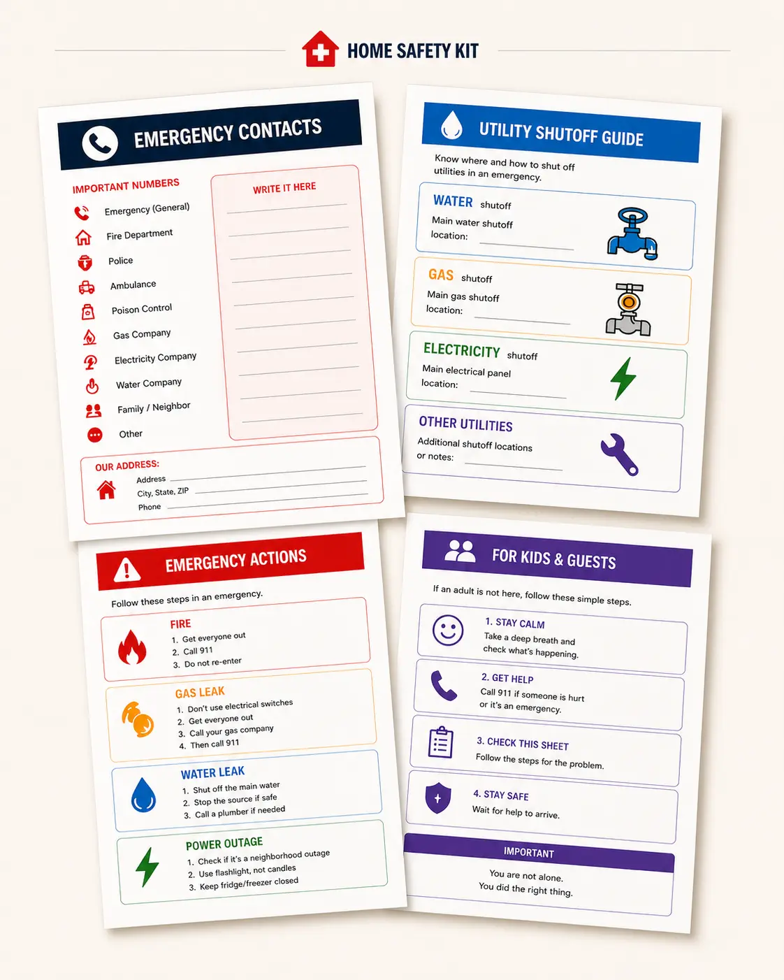 Preview of the Home Safety Kit printable PDF